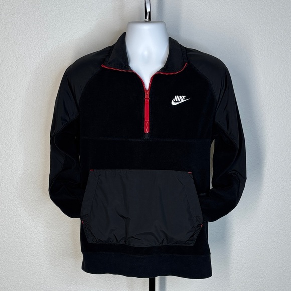 Nike Men's Black and Red Half-Zip Pullover Jacket - Picture 8 of 12